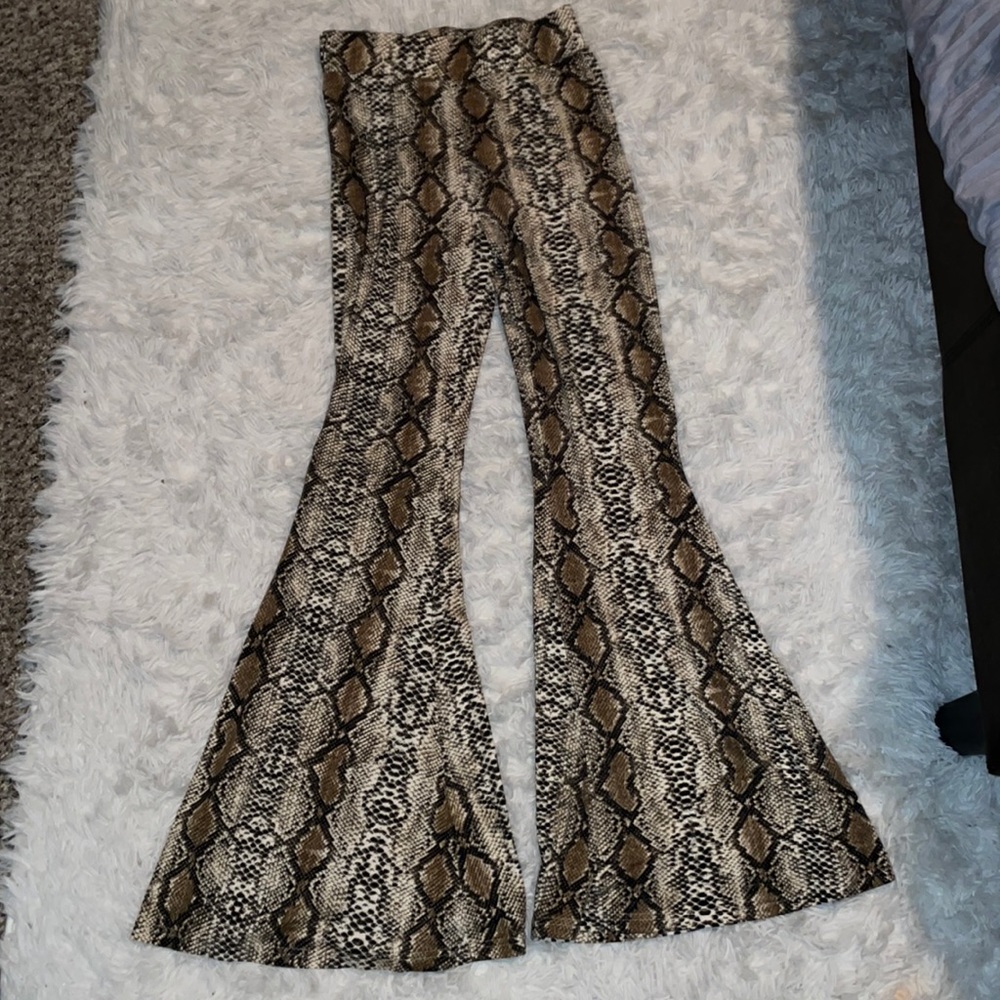 Snake skin bell bottoms
